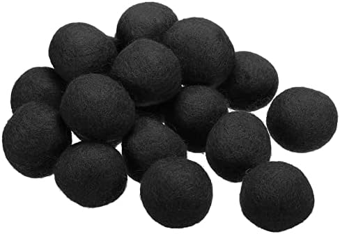 PATIKIL Wool Felt Balls Beads Wool Felting Pom 3cm 30mm Black for Home Crafts Handcrafts Project DIY Pack of 20 by PATIKIL