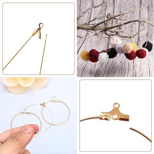 Earring Making Kit with 940 PCS Beading Hoop Earring Finding Component Accessories Hooks Jump Rings Loop Earring Backs Beads and Charms for Jewelry Making Earring DIY Craft - Image 3