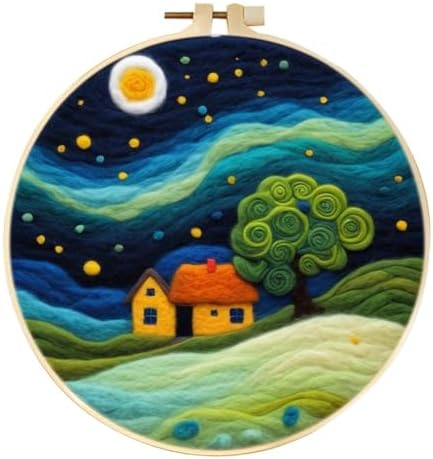yesJRL Landscape Needle Felting Kits for Beginners, Floral and Mountain DIY Wool Felt Starer Needle Felt Set with Accessories for Home Decoration (Multi) by yesJRL