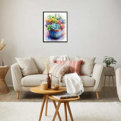 RICUVED Succulent Paint by Numbers for Adults, Paint by Numbers Kit for Adults Beginners, Potted Plant DIY Acrylic Oil Painting on Canvas Easy for Gift Home Wall Decor 16x20 Inch - Image 3