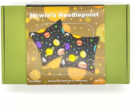 Howie's Needlepoint Needlepoint Kits for Adults, Pillow Front Cross Stitch Kit with Embroidery Pattern on Canvas, Yarn, 2 Needles and Instruction, 16 x 16inch(Color Planets) - Image 5