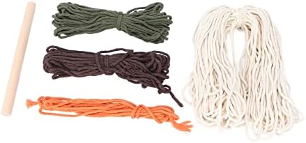 Macrame Kit Pattern, DIY Weaving Craft Kit for Adults, Bohemian Tapestry Making Set with Cotton Threads and Wooden Stick, Relaxing Home Decor Project for Beginners - Image 2