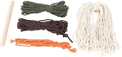 Macrame Kit Pattern, DIY Weaving Craft Kit for Adults, Bohemian Tapestry Making Set with Cotton Threads and Wooden Stick, Relaxing Home Decor Project for Beginners - Image 2