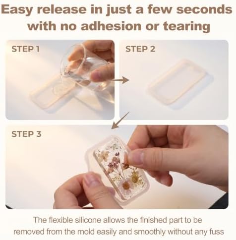 24PCS Resin Keychain Molds Resin Ring Mold Molds for Epoxy Resins 6 Shapes - Image 5