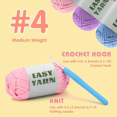 UzecPk 4 * 50g/1.76oz Beginner Yarn, 4 * 87yds Beginner Crochet Yarn - Image 3