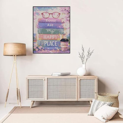 MYBISYMQQ Stack of Books Stamped Cross Stitch Kit, Embroidery 11.8x15.7in - Image 6