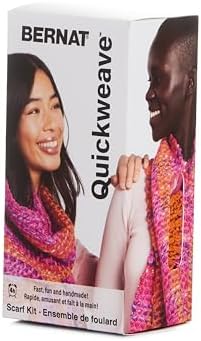 Bernat QuickWeave - 1 Pack of 120 Yards/4.9 oz Citrus Twist Yarn 80% Acrylic 20% Wool Grid 85% Acrylic 15% Polyester Needle 100% Plastic by Bernat