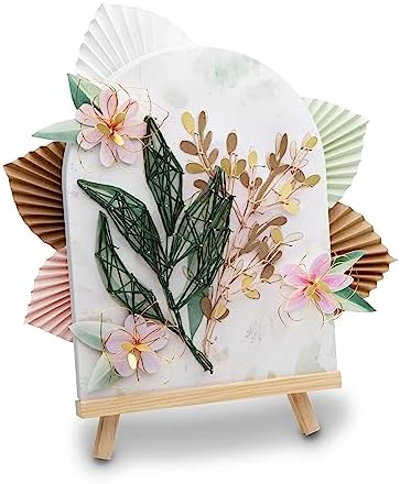 Craft Crush DIY String Art Craft Kit - Floral Interior Design DIY Activity for Teens & Adults - Complete String Art Kit with Embroidery Thread, Foam Canvas, Metal Pins, Wooden Easel - Ages 13+ - Image 4