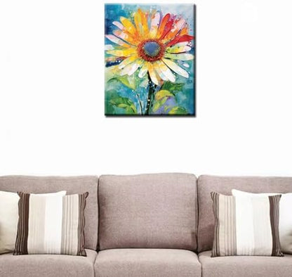 Aihonmin Beautiful Flower Paint by Number for Adult and Kids Beginner,Floral Canvas Oil Painting Kit Digital Painting,Vintage Watercolor Living Room Decoration,(Without Frame - Image 3