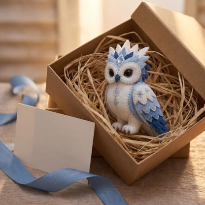 Arctic Winter Guardians DIY Patchwork Kit - 3D Felt Animal Sewing Kit - DIY Patchwork Animal Kit for Beginners, Handmade Felt Craft Kit for Home Decor & Creative Gift (blue3) - Image 3