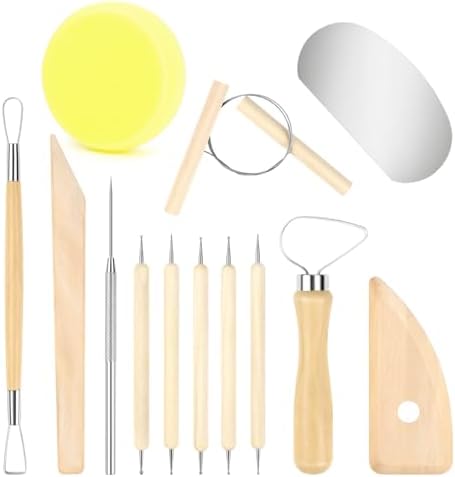 13 Pcs Clay Tools Kit, Pottery & Clay Sculpting Tools, Polymer Clay Tools for Adults, Pottery Craft, Drawing, Dotting, Baking, Carving, Molding, Modeling, Shaping by yuntop