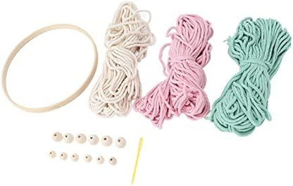 Macrame Kit Bohemian Style, DIY Weaving Material Package for Adults Women, Complete Accessories with Cotton Threads and Bamboo Circle, Relaxing Craft Kits for Home Decoration and S - Image 5