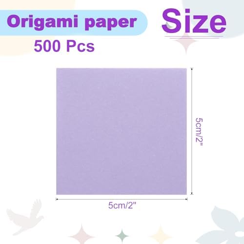 DMiotech 500 Sheets 2x2 Inch Origami Paper, Light Purple Square Origami Paper Easy Fold Double Sided Paper for DIY Arts and Crafts - Image 4