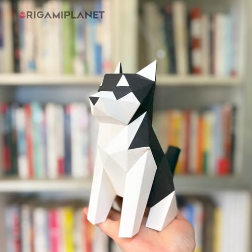 Husky 3D Origami Paper Craft Kit, Easy DIY Pre-Cut Dog Paper Sculpture Model for Adults, Cute Animal Handmade Home Decor Papercraft Gift Set for Beginners - Image 2