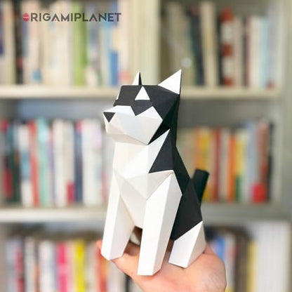 Husky 3D Origami Paper Craft Kit, Easy DIY Pre-Cut Dog Paper Sculpture Model for Adults, Cute Animal Handmade Home Decor Papercraft Gift Set for Beginners - Image 2