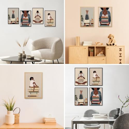 4 Pack Framed Paint by Numbers Kit for Adults, Book Lover, 8 x 12 Inch - Image 7
