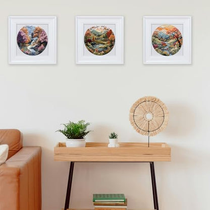 FONNUY Embroidery Kit for Beginners, Boho Nature Landscape Pre-Stamped Pattern Kits for Adults with Hoop, Easy to Follow Color Thread Needlework, 8'' Hoop (Mountain Stream) - Image 6