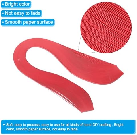 PATIKIL 600pcs Quilling Strips Paper 1/8"(3mm) 39cm Origami Paper Quilling Strip for Art DIY Hand Craft Christmas, Bright Red - Image 3