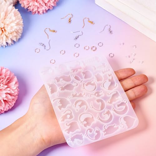 Cat Silicone Mold for Christmas Resin Earring Molds Cute UV Resin Molds for Keychain Making Kit for Women DIY Earring Bracelet Necklace Jewelry Making - Image 6