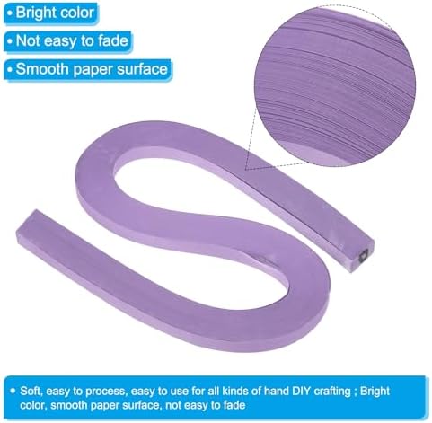 PATIKIL 240pcs Quilling Strips Paper 3/8"(10mm) 21"(54cm) Origami Paper Quilling Strip for Art DIY Craft Christmas, Violet Purple - Image 3