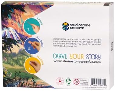 STUDIOSTONE CREATIVE DIY Arts & Crafts Carving Kit Kids Adults Bear Sculpture Soapstone - Image 2