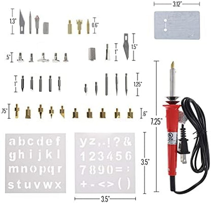 Wood Burning Pen Set Soldering Chiseled Tips and Tweezers Kit - 35pc - Image 7