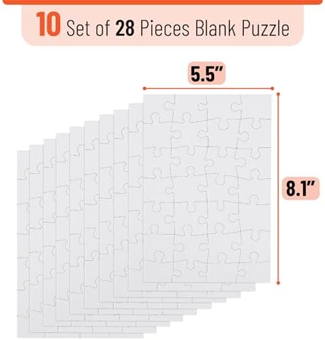 Mr. Pen- Blank Puzzle, 10 Pack, 28 Pieces/Pack, 5.5" x 8.1" - Image 2