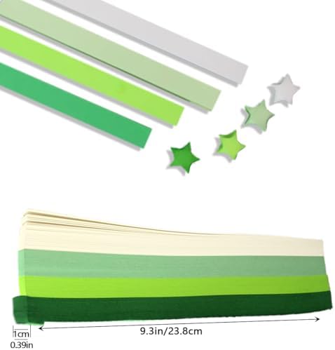 Origami Paper Stars, Colorful Handcraft Origami Lucky Star Paper DIY Paper Arts Creativity Hand Art Crafts(Green gradient 540 sheets) - Image 3