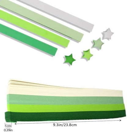 Origami Paper Stars, Colorful Handcraft Origami Lucky Star Paper DIY Paper Arts Creativity Hand Art Crafts(Green gradient 540 sheets) - Image 3