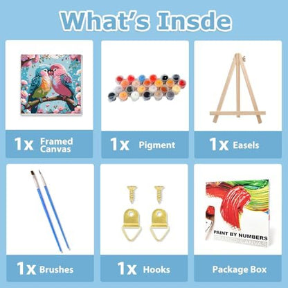 Bird Paint by Numbers with Frame, Bird Paint by Numbers for Adults 10x10 in - Image 4
