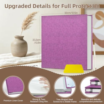 Popotop Photo Album Self Adhesive Scrapbook Album for 4x6 5x7 8x10 Pictures DIY Photo Book as Scrapbooking Supplies Kits, Birthday Gifts for Women Mom Wedding Baby Family Travel - Image 3