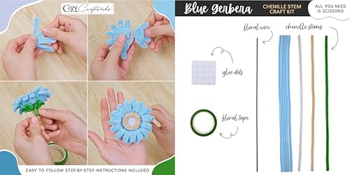 WeVeel Chenille Stem Flower Craft Kit for Adults – Create 6 Colorful Blooms (Lily, Rose, Calla Lily, Tulip, Gerbera & Daisy) – Relaxing DIY Arts & Crafts Kit with All Supplies - Image 5