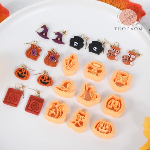 Puocaon Fall Halloween Polymer Clay Cutters for Jewelry Earring Making - Image 5