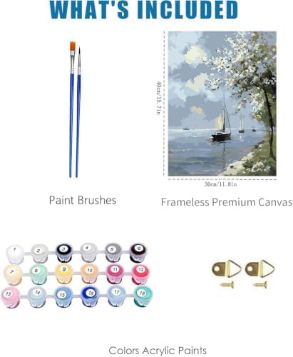 YOLENIX Sailboat Paint by Numbers Kit for Adults Beginner (Without Frame) - Image 5