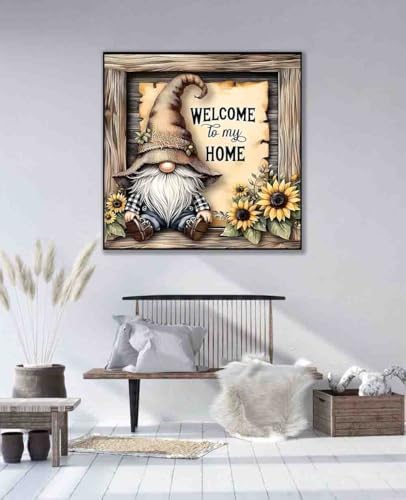 DYAIANGMU Gnome Stamped Cross Stitch Kit for Adults 13.7x13.7 inches - Image 4