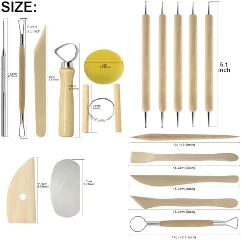 Pottery Sculpting Tools 32PCS Ceramic Clay Carving Tools Set for Crafts Polymer Clay Club,Dotting,Modeling,Shaping Trimming,Hobbyists,Artists - Image 2