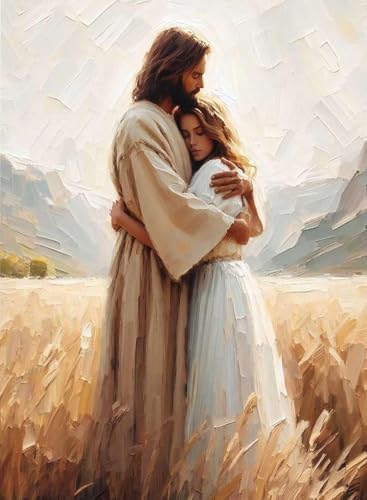 Jesus Paint by Numbers Kit for Adults Framed Canvas 12X16 in, Frameworkless by FairylandJinWenn