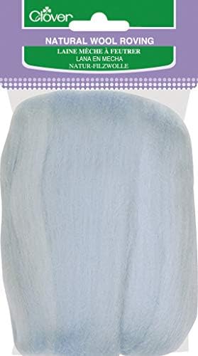 Clover Natural Wool Roving, Light Blue by CloverPress