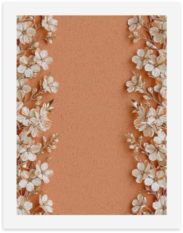Paint by Numbers Kit for Adults Beginner Art Decor Orange Floral Frame by Unknown