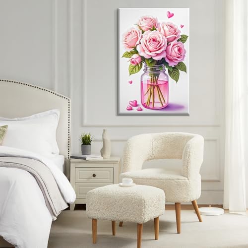 ATDMS Paint by Numbers Kit for Adults with Frame Flowers Paint by Number with Easel Floral Adult Paint by Number Kits Framed Canvas DIY Acrylic Oil Painting Kits for Home Wall Decor 8x12 Inch - Image 7