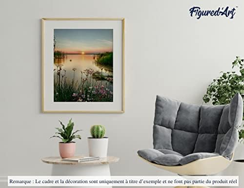 Figured'Art Paint by Numbers Kit for Adults Peaceful Lake 16"x20" - Craft Art Painting DIY Kit Rolled Canvas Without Frame - Image 4