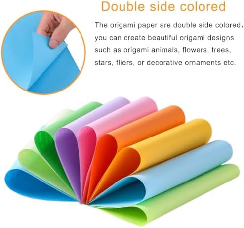 A4 Origami Paper Light Blue 100 Sheets, 8.27×11.7 inch Double Sided Color Easy Fold Big Origami Paper A4 Colored Copy Paper Thin 70gsm for Beginners, DIY handwork Art and Craft Projects (210 x 297 mm) - Image 3