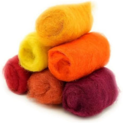 Woolbuddy Corriedale Wool Roving for Needle Felting (Red Orange) 20g Each - Image 6