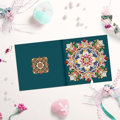 Diamond Art Greeting Cards Kit for Adults-6Pcs Diamond Art Cards Special Shaped Diamond Painting Greeting Card Arts Crafts for Christmas Birthday Thanksgiving Day Holiday (Mandala) - Image 4