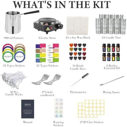 SAEUYVBCandle Making Kit,Candle Making Kit with Wax Melter, Complete Candle Making Kit for Adults Beginners, Candle Making Supplies, DIY Arts & Crafts Kits Perfect as Home Decorations - Image 2