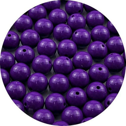 60pcs Acrylic Round Beads for Crafts 14mm Resin Candy Color Spacer Beads with Hole for Jewelry Making Sewing Crafts Decoration Necklaces Bracelets Earrings Supplies(Dark Purple) by Unknown