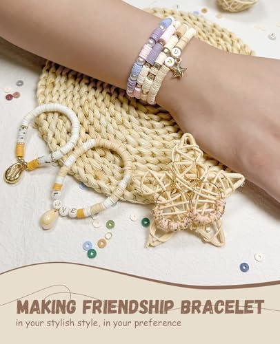 ClaBead 14000 Pcs Clay Beads Bracelet Making Kit for Adults, 3 Boxes 48 Colors Clay Beads for Bracelets Making, Jewelry Making Kits with Letter Beads for Girls 13-15, Friendship Bracelet Kit for Women - Image 7
