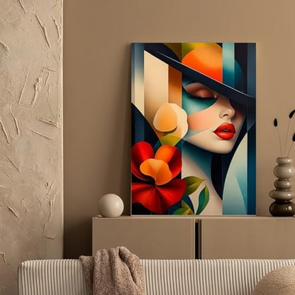 DOTSTART Paint by Numbers for Adults,Beautiful Woman with Flower Adult Paint by Number Kits on Canvas,DIY Paint by Numbers Easy,Number Painting Acrylic Oil Painting,for Home Wall Decor 15.7X19.7 Inch - Image 3
