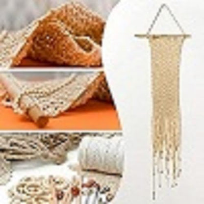 Macrame Kit for Beginners 227pcs – Macrame Wall Hanging Kit & Plant Hanger Kit, 225Y 3mm Cotton Cord, Wooden Beads Dowels Rings, DIY Craft Kit for Adults, Macrame Starter Kit Supplies - Image 7