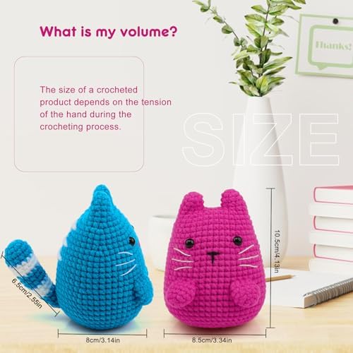 Faircosy Crochet Kit for Beginners Crocheting: Crochet Animal Kits for Kids & Adults - Learn to Knitting Cat Amigurumi Starter Kit with Detailed Tutorial Video and Instructions (40%+ Yarn Extra) - Image 6